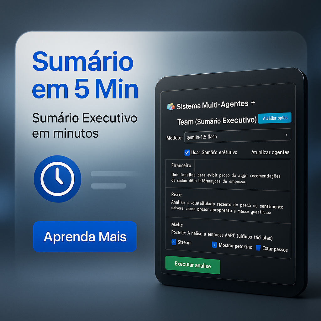 Robô MultiAgente: Equipe Completa de Analistas Financeiros com IA (Ilimitado)