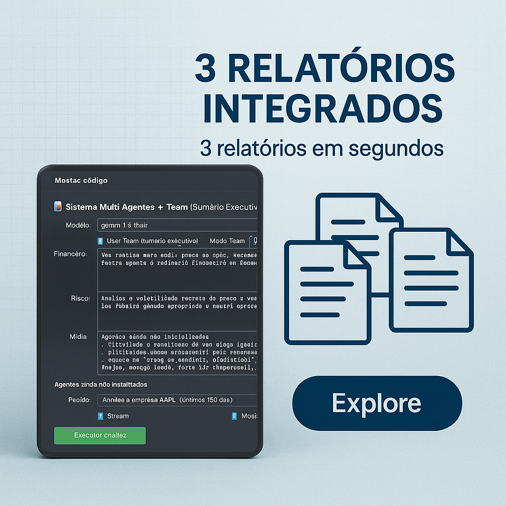 Robô MultiAgente: Equipe Completa de Analistas Financeiros com IA (Ilimitado)