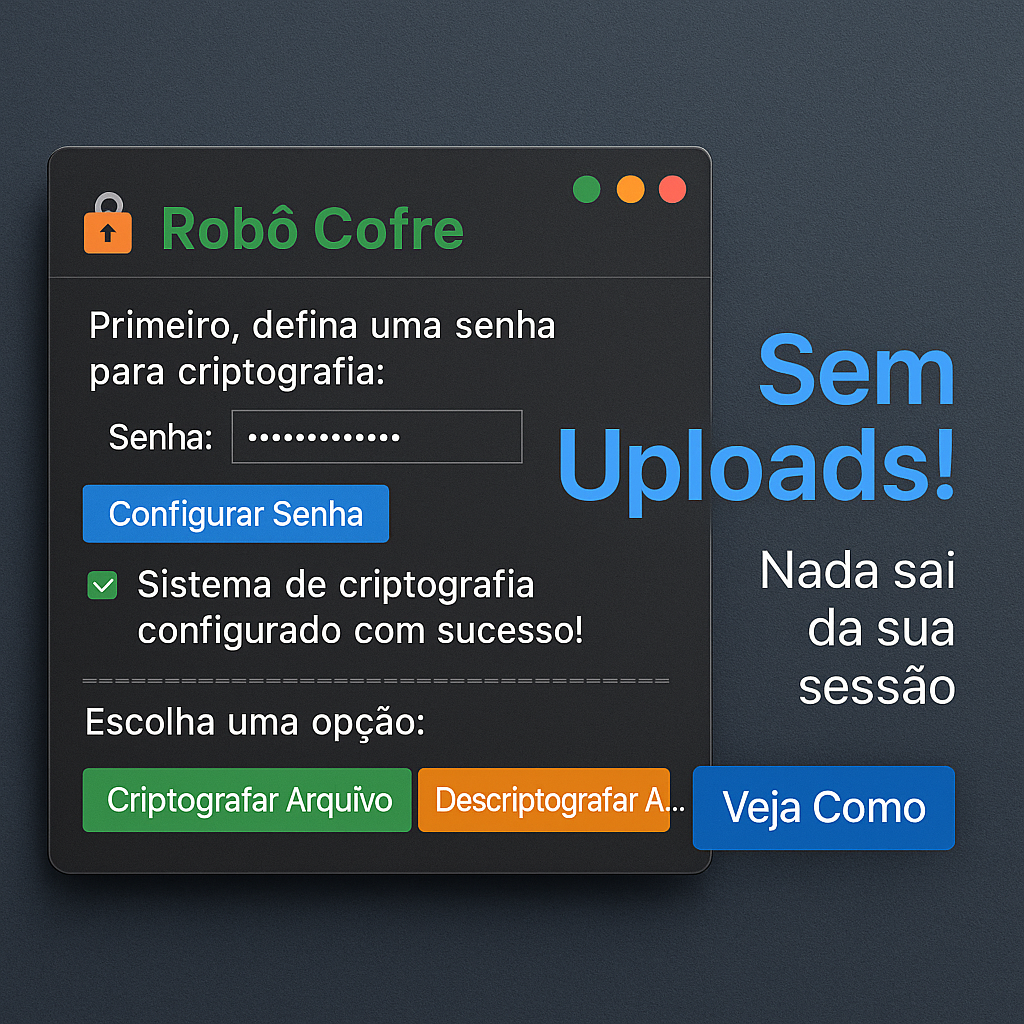 Robô Cofre: Proteja Seus Arquivos com Senha (Criptografia)
