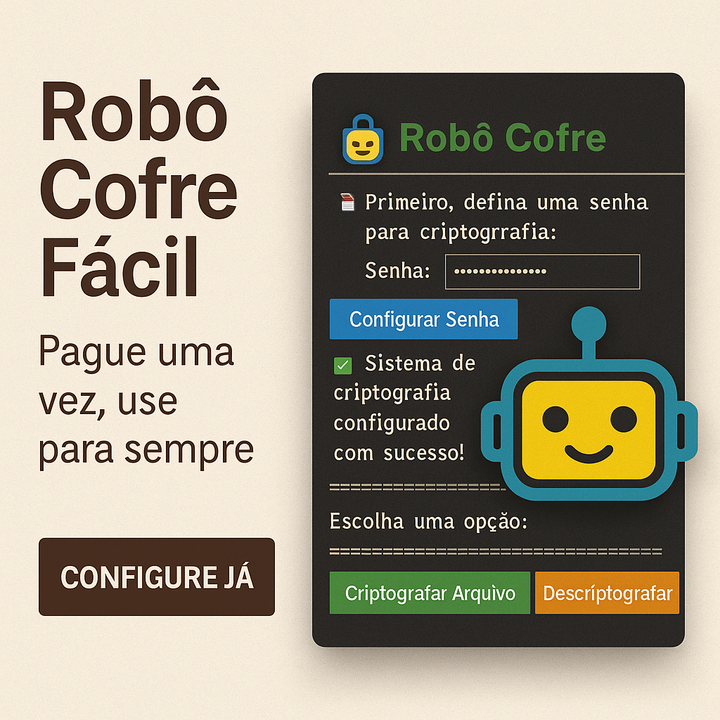 Robô Cofre: Proteja Seus Arquivos com Senha (Criptografia)
