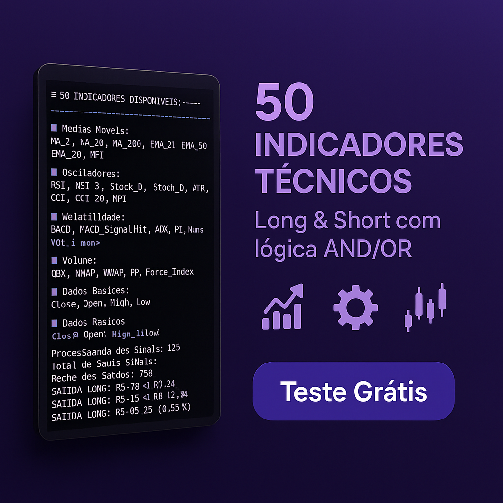 Robô AutoBacktest: Rode Backtest de Qualquer Estratégia (Parametrizável)