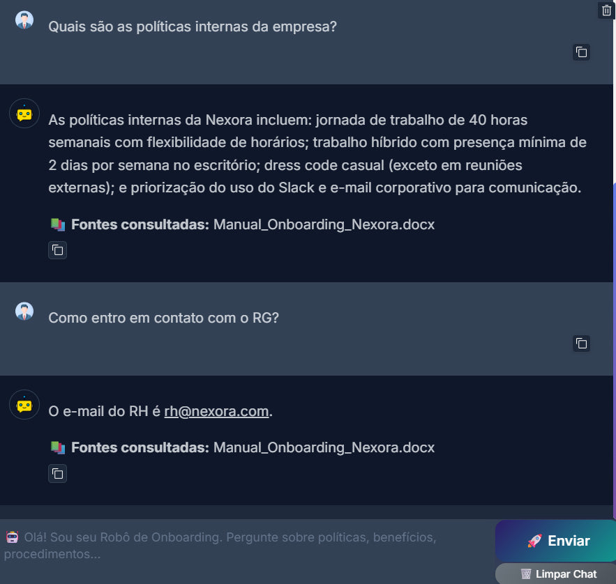 Robô Onboarding: ChatBot com IA para Integração/Treinamento de Novos Colaboradores