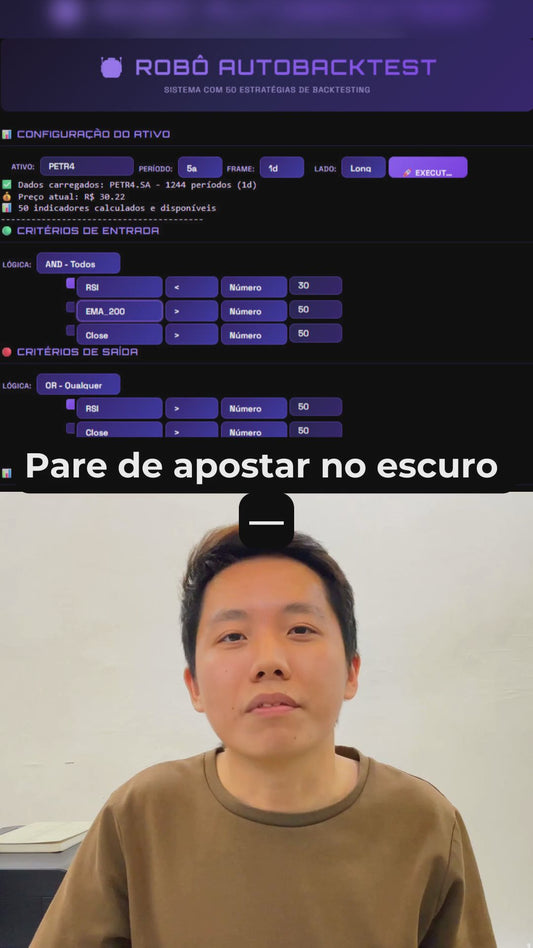 Robô AutoBacktest: Rode Backtest de Qualquer Estratégia (Parametrizável)