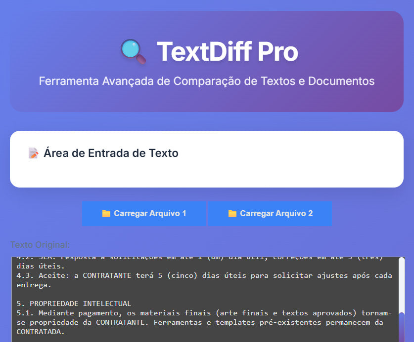 Robô TextDiff: Comparador de Diferenças de Textos para Documentos e Contratos
