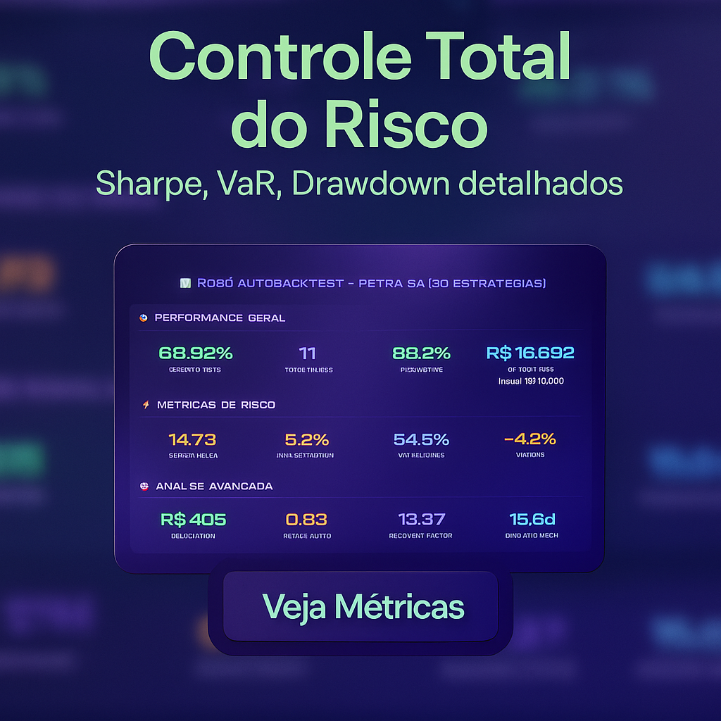 Robô AutoBacktest: Rode Backtest de Qualquer Estratégia (Parametrizável)