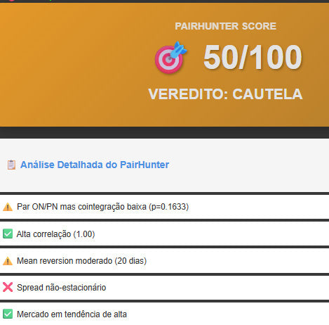 Robô PairHunter: Análise Automática para Trade de Cointegração entre Pares de Ativos (Ilimitado)